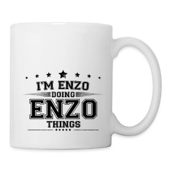 Ich bin Enzo, der Enzo-Dinge macht - Tasse - Weiß - Rechts