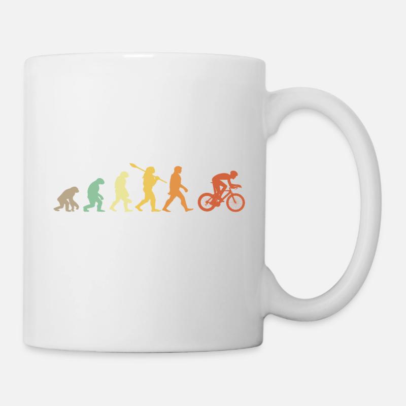 Evolution Cycliste Idée cadeau - Mug blanc - blanc