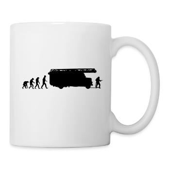 Feuerwehrmann Evolution Feuerwehrauto Leiter - Tasse - Weiß - Rechts