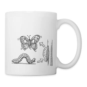 Métamorphose Chenille Pupe Papillon - Mug blanc - blanc - Droite