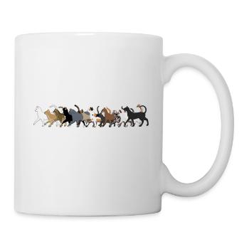 12 Katzen gehen hinterein Taschen & Rucksäcke - Tasse - Weiß - Rechts