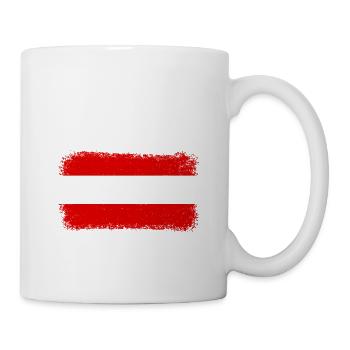 Österreich Nationalflagge Austria - Tasse - Weiß - Rechts