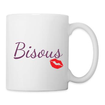 Bisous - Mug blanc - blanc - Droite
