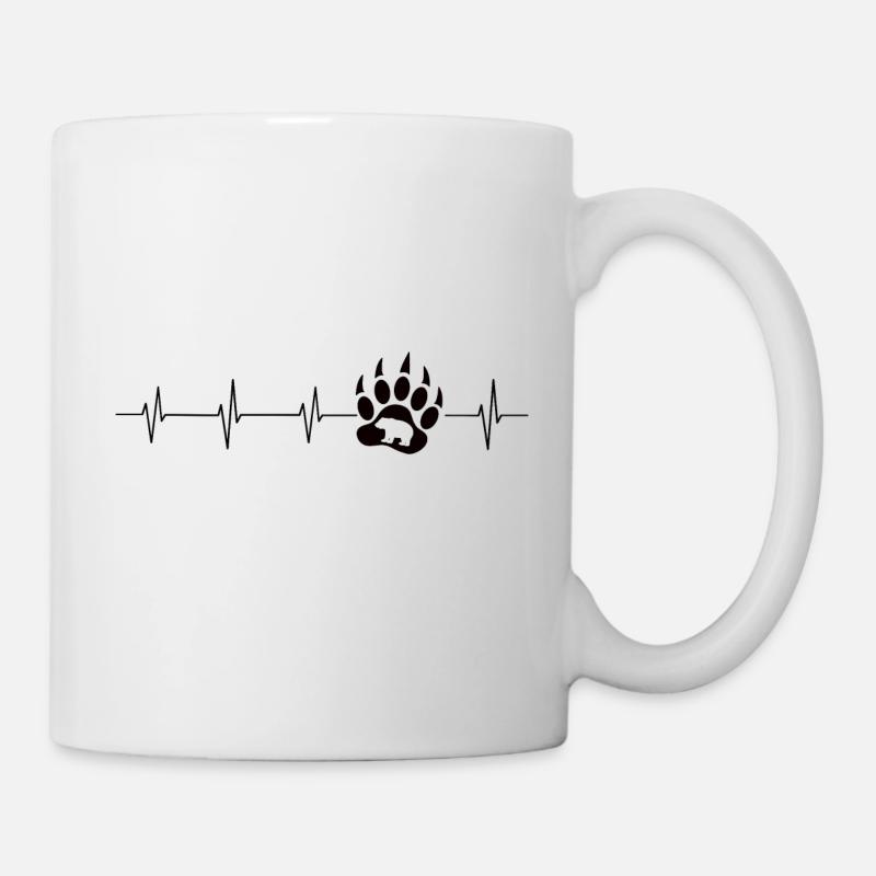Herzschlag Bärentatze - Tasse - Weiß