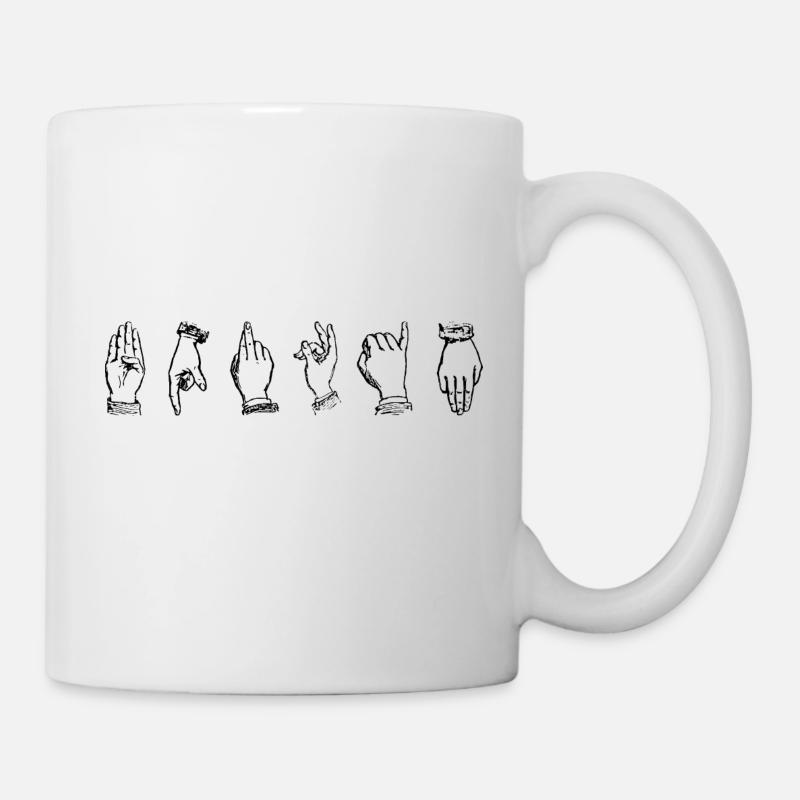langue des signes LSF idée cadeau - Mug blanc - blanc