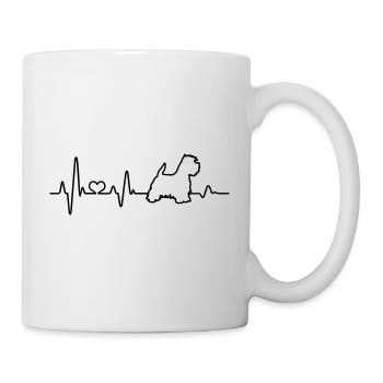 Heartbeat Dog West Highland White Terrier Westie - Mug blanc - blanc - Droite