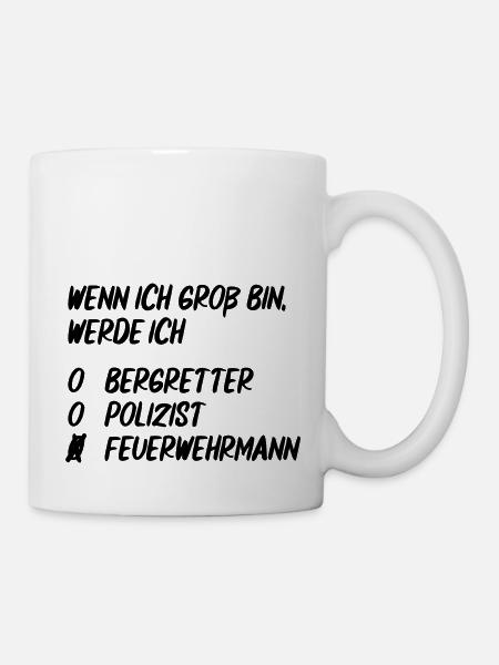 Ich werde Feuerwehrmann - Tasse - Weiß
