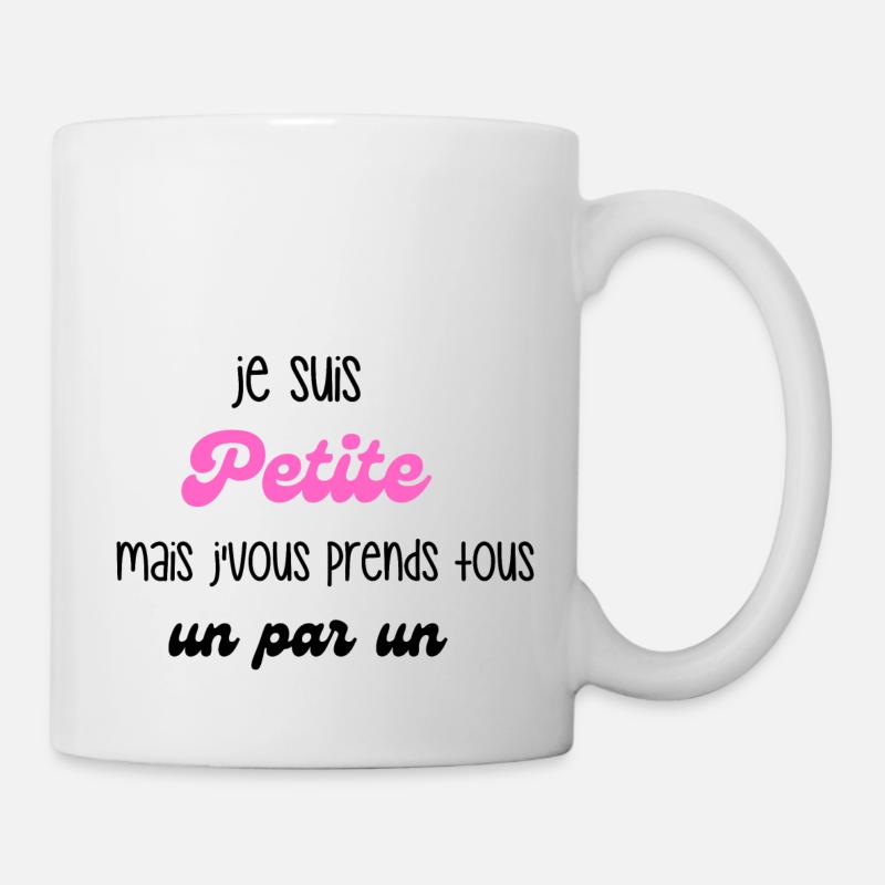 je suis petite mais citation humour - Mug blanc - blanc