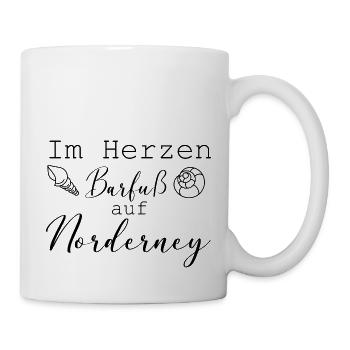 Im Herzen Barfuß auf Norderney Insel Must have - Tasse - Weiß - Rechts