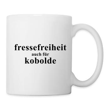 Fressefreiheit auch für Kobolde - Tasse - Weiß - Rechts