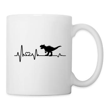 Dinosaurier Carnotaurus Herzschlag Dino Urzeit - Tasse - Weiß - Rechts