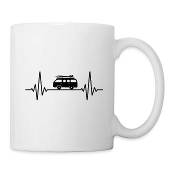 Herzschlag Camping & Lustiger EKG Frequenz Camper - Tasse - Weiß - Rechts