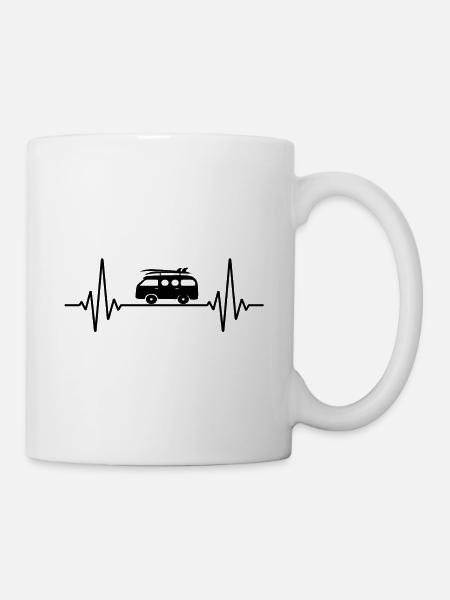 Heartbeat Camping & Fun ECG Frequency Camper - Mug - white