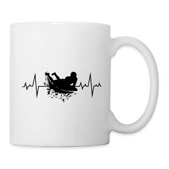Bodyboard Bodyboarder Surf Sea Heartbeat - Mug blanc - blanc - Droite