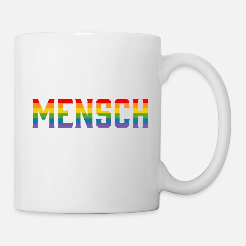 Regenbogen Mensch tshirt LGBT lgbtqi queer - Tasse - Weiß