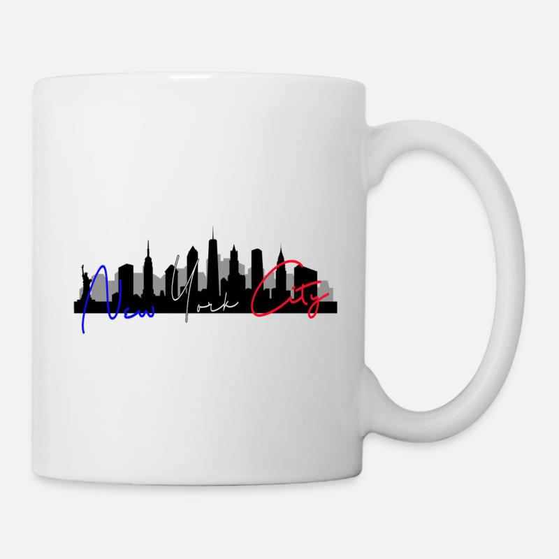 Skyline NYC BlueWhitered 2 - Tasse - Weiß