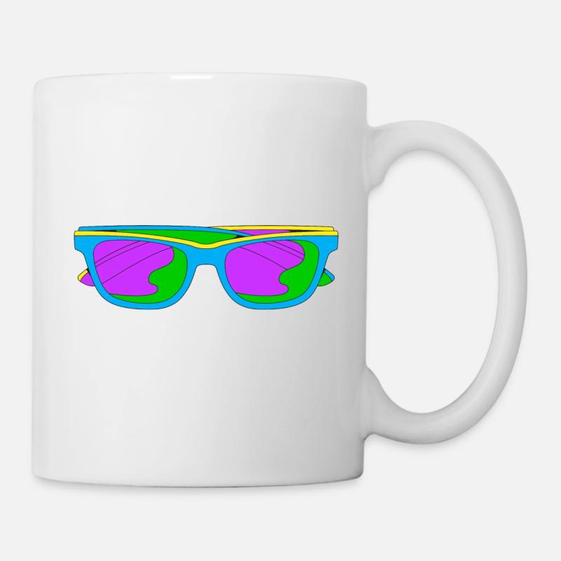 Lunettes Fluo Trippy Couleur Techno - Mug blanc - blanc