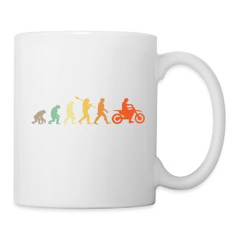 Evolution Motorradfahrer - Tasse - Weiß - Rechts