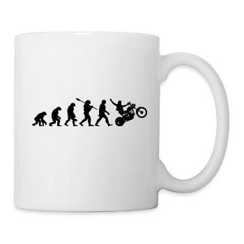 Motorrad Biker Evolution Motorradfahrer - Tasse - Weiß - Rechts