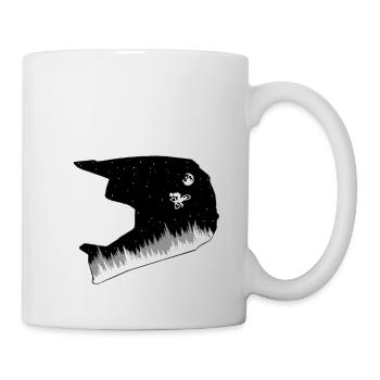 MTB Lifestyle - Helmet at night - Mug - white - Right