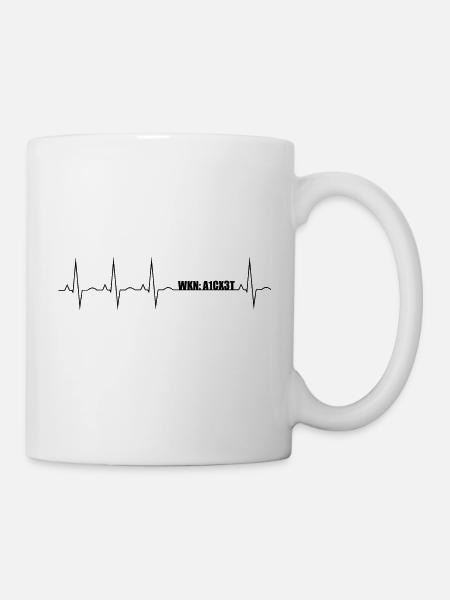 Tesla Aktien-WKN Herzschlag - Tasse - Weiß