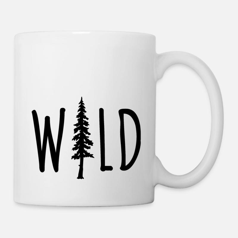 Sauvage dans la forêt, Camping en plein air - Mug blanc - blanc