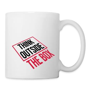Thinking outside perspective - Mug - white - Right