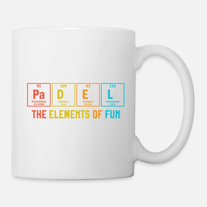 Padel Tennis Les éléments du plaisir - Tableau périodique - Mug blanc - blanc