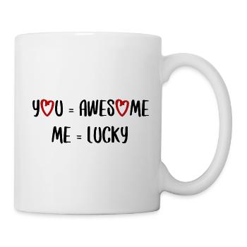 vous êtes génial amour Saint-Valentin en disant police - Mug blanc - blanc - Droite