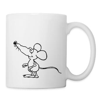 Maus aus der Zeichnung - Schlaues Tier - Tasse - Weiß - Rechts