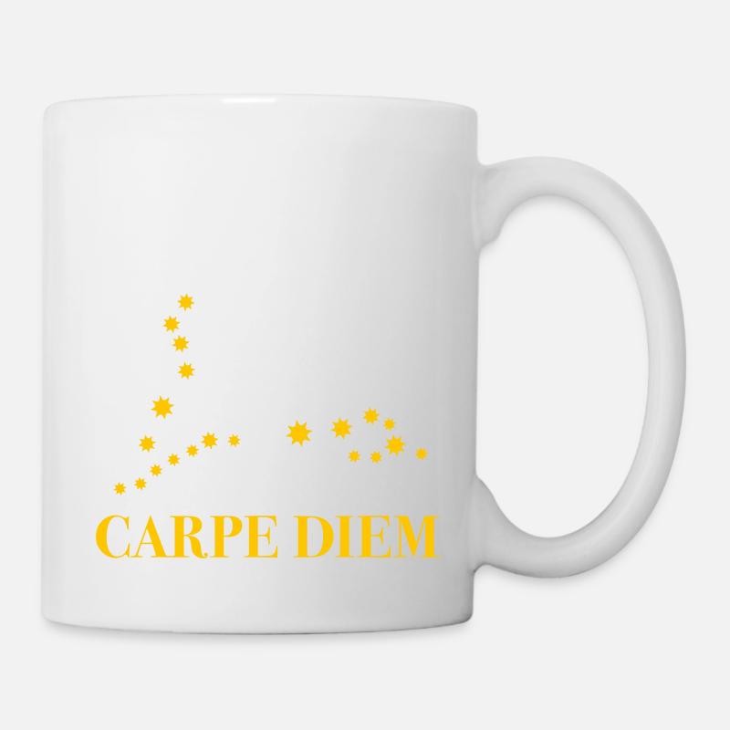 Carpe Diem nutze den Tag Sternbild Fische Horoskop - Tasse - Weiß