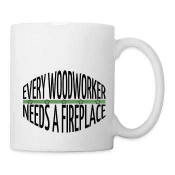 lumberman carpenter joke chop wood - Mug - white - Right
