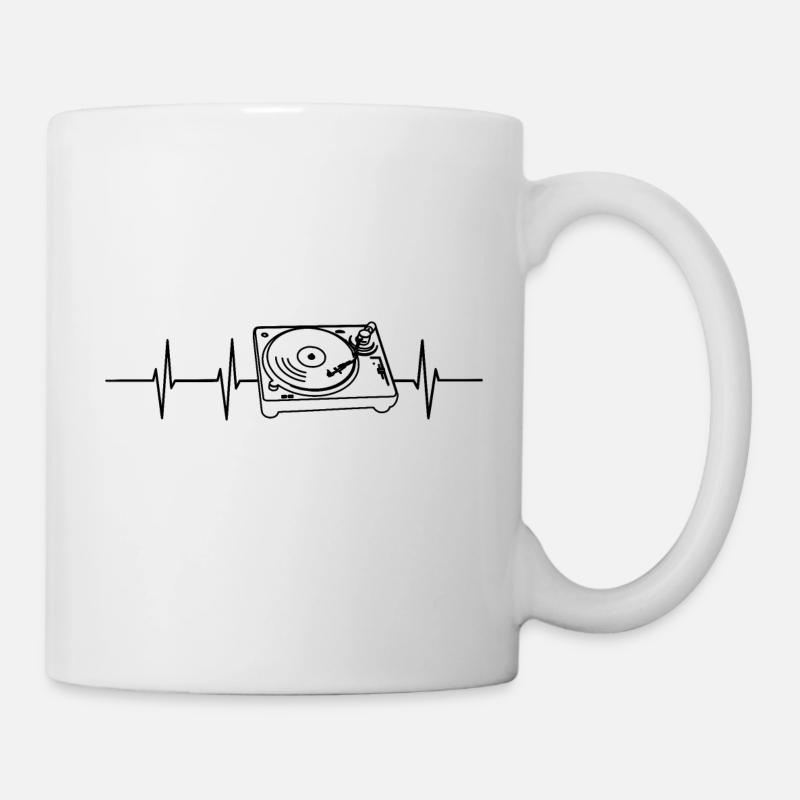 Plattenspieler Herzfrequenz - Tasse - Weiß