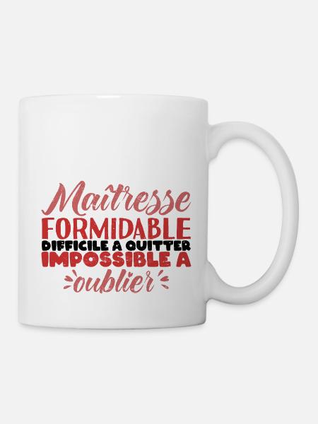 Cadeau Fin d'Année Scolaire Maitresse école - Mug blanc - blanc