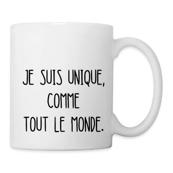 je suis unique - Mug blanc - blanc - Droite