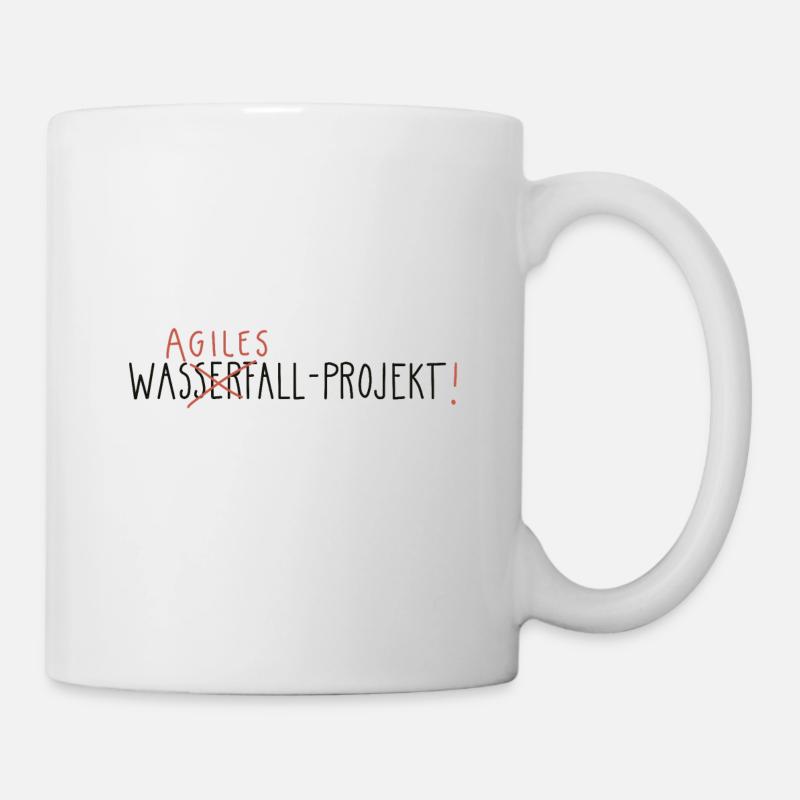 Wasserfallprojekt / Agiles Projekt - Tasse - Weiß