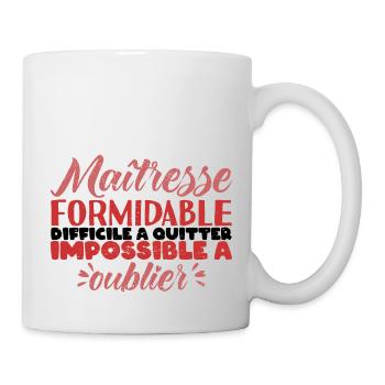 Maîtresse d'école Cadeau école fin d'année - Mug blanc - blanc - Droite