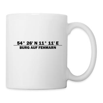 Burg auf Fehmarn Koordinaten - Tasse - Weiß - Rechts