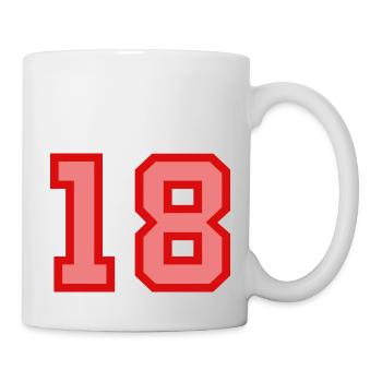 Cool Retro Retrostyle Numéro de maillot numéro de dos - Mug blanc - blanc - Droite