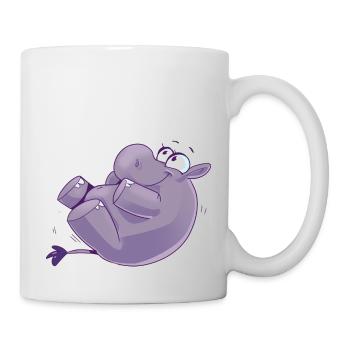 Maskotti Inge Nilpferd Yoga4 - Tasse - Weiß - Rechts