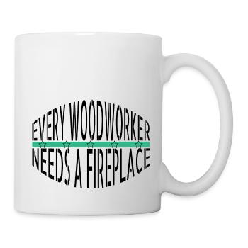 lumber job chainsaw carpenter - Mug - white - Right