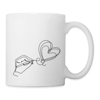 Drawing the Love - Tasse - Weiß - Rechts