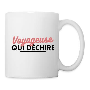 Voyageuse qui déchire - Mug blanc - blanc - Droite