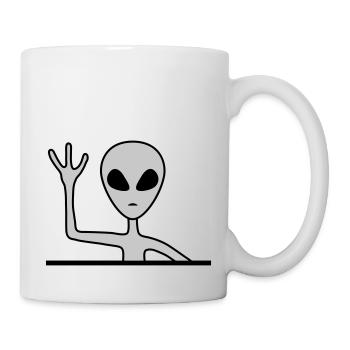 Grey male alien waves - Mug - white - Right