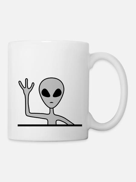 Grey male alien waves - Mug - white