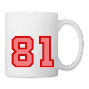 Cool Retro Retrostyle Numéro de maillot numéro de dos - Mug blanc - blanc - Droite