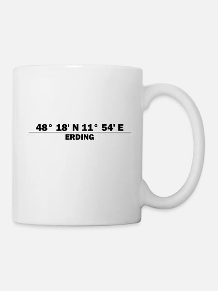 Erding Koordinaten - Tasse - Weiß