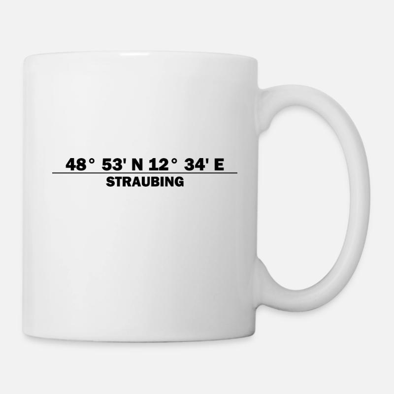 Straubing Koordinaten - Tasse - Weiß