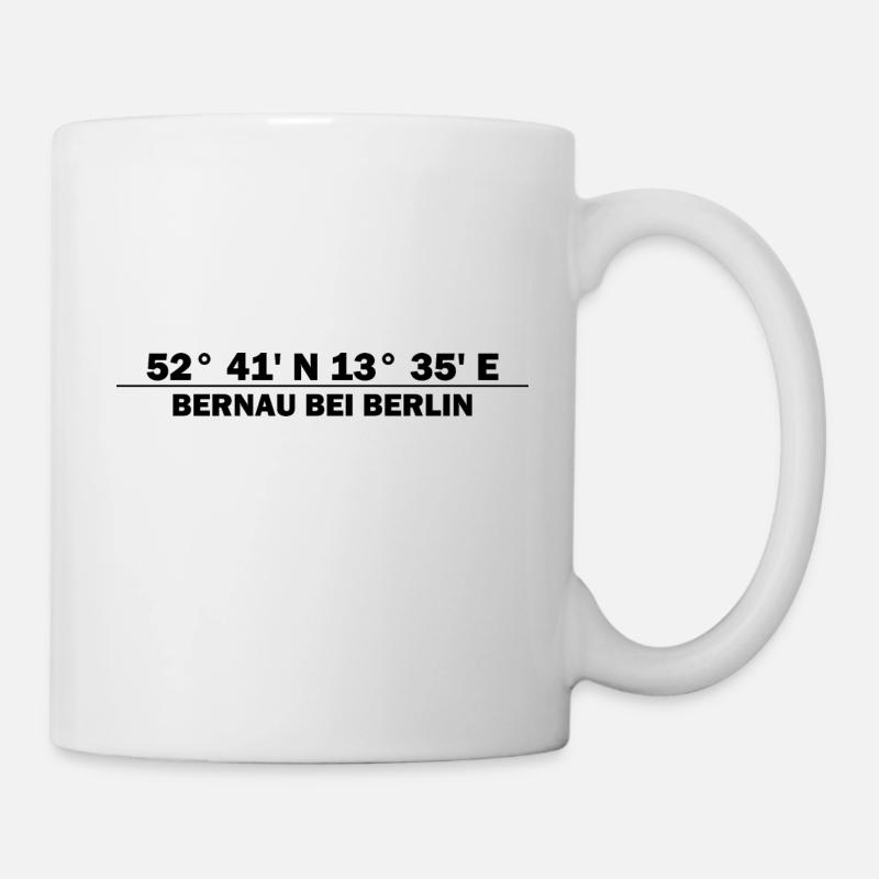 Bernau bei Berlin Koordinaten - Tasse - Weiß