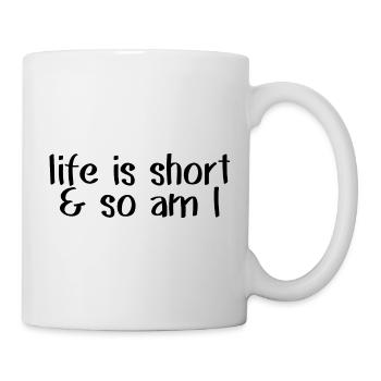 life is short funny saying live lifestyle - Mug - white - Right